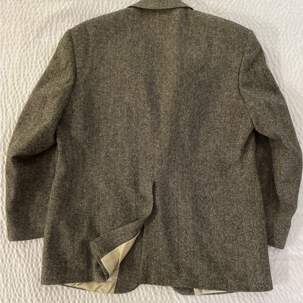 LANDS’ END vintage Wool Herringbone 2 Button Sports‎ Jacket Size 44R